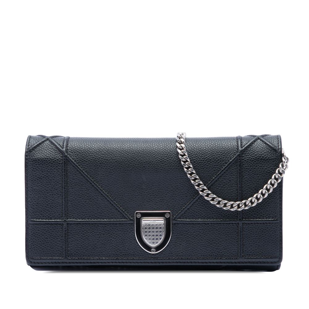 Pre-Loved Dior Grained Calfskin Diorama Croisiere Wallet on Chain